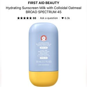 FIRST AID BEAUTY Hydrating Sunscreen Milk BROAD SPECTRUM 45
